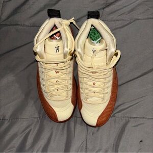 Air Jordan 12 and Brown Men’s Lace-Up Golf Sneakers